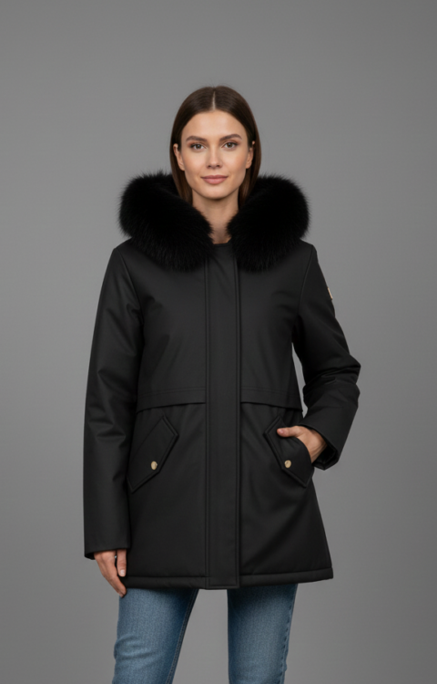 GIACCA PARKA NERO Rinascimento