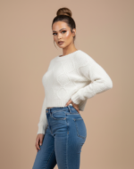 MAGLIA PULL PELUCHE BIANCA Glamorous