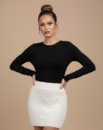 GONNA CORTA PELUCHE BIANCA Glamorous