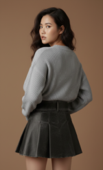 GONNA A PIEGHE IN ECOPELLE LAVORATA Gloamorous