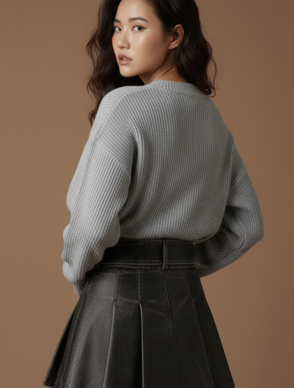 GONNA A PIEGHE IN ECOPELLE LAVORATA Gloamorous