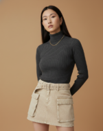 GONNA CORTA CARGO BEIGE Glamourous