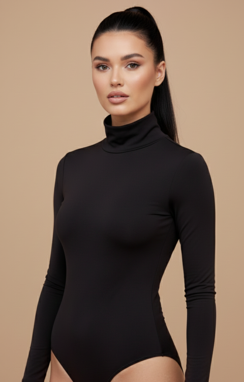 BODY NERO A MANICA LUNGA Glamorous