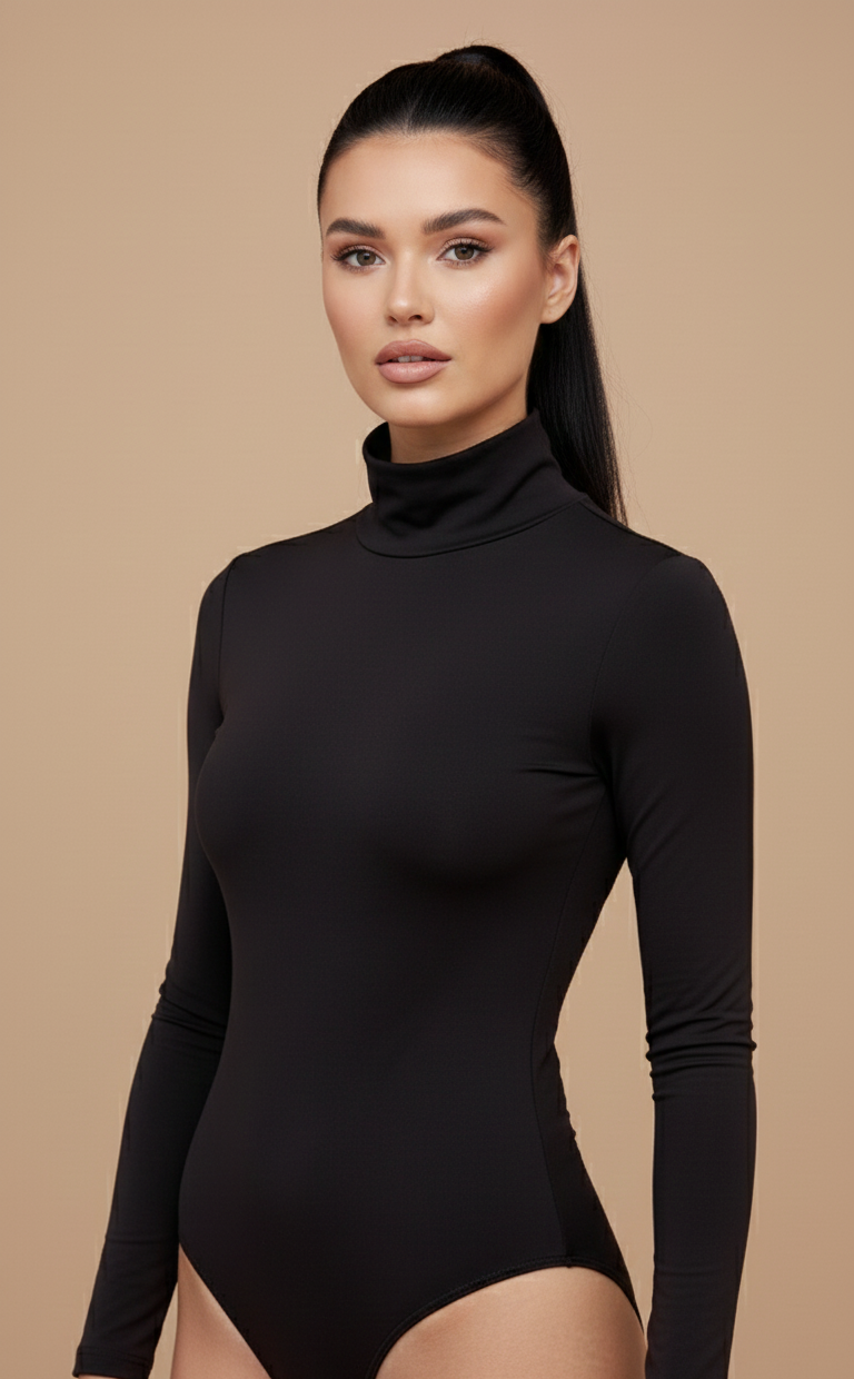 BODY NERO A MANICA LUNGA Glamorous