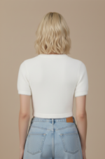 MAGLIA PULL CROP PELUCHE BIANCA Glamorous