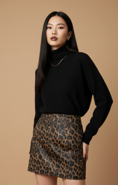 GONNA CORTA ANIMALIER Glamorous