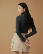 GONNA CORTA CARGO BEIGE Glamourous