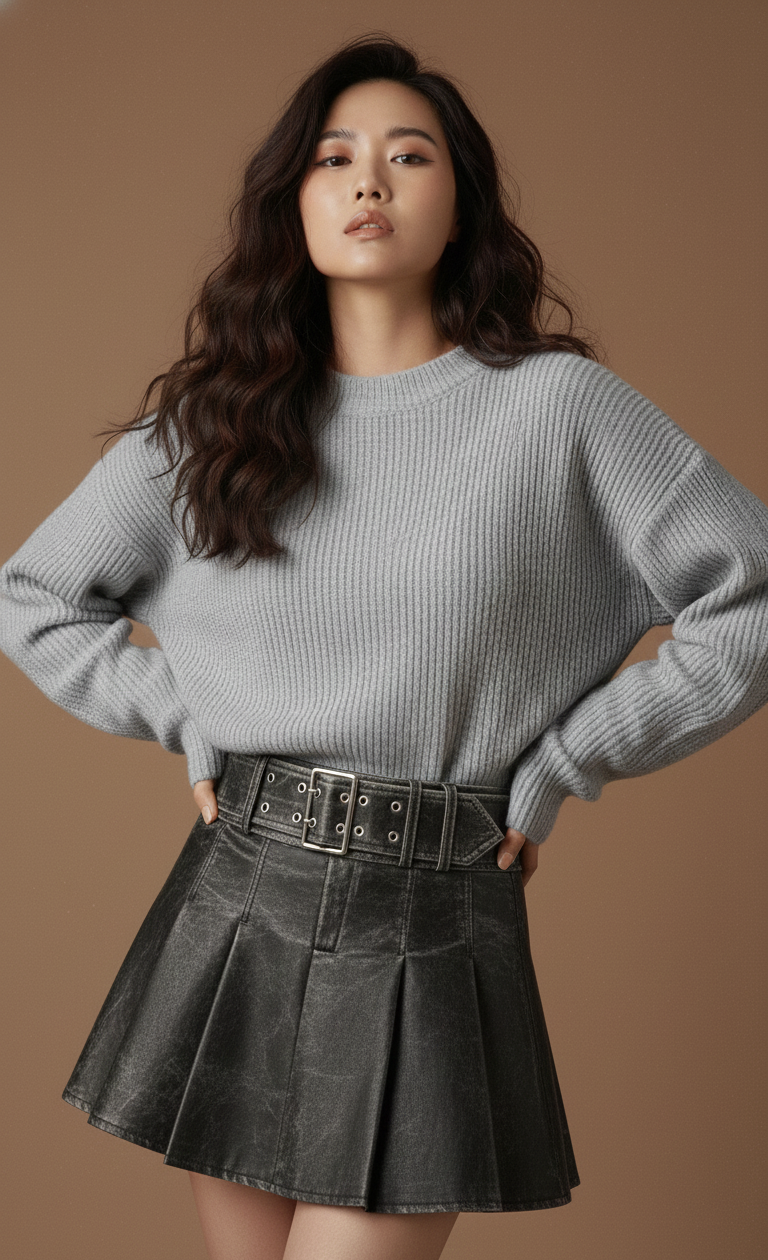 GONNA A PIEGHE IN ECOPELLE LAVORATA Gloamorous GONNA A PIEGHE IN ECOPELLE LAVORATA Gloamorous