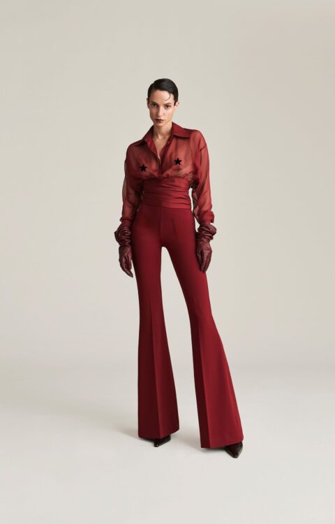 PANTALONE FLARED SIENNA BORDEAUX Aniye By