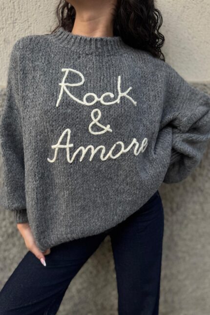MAGLIA PULL ROCK E AMORE GRIGIO You Decide