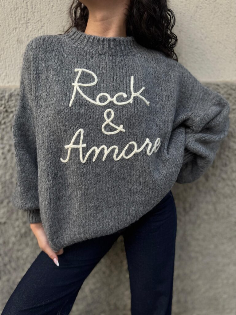 MAGLIA PULL ROCK E AMORE GRIGIO You Decide
