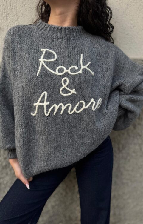 MAGLIA PULL ROCK E AMORE GRIGIO You Decide
