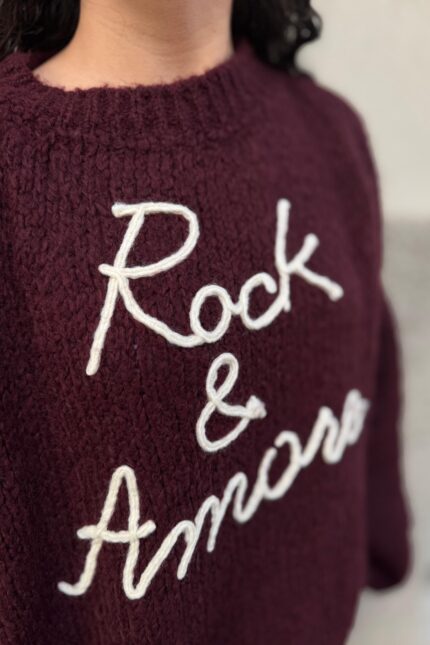 MAGLIA PULL ROCK E AMORE BORDEAUX You Decide