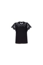 T-SHIRT PIZZO NERA TOP LACE HARLEM Aniye By