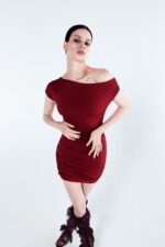 ABITO CORTO ADERENTE RUBINO MINI DRESS RIA Aniye By