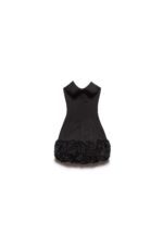 ABITO CORTO NERO RICAMATO PUFFY DRESS SHANA Aniye By