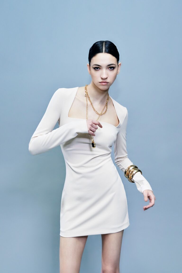 ABITO SCOLLO QUADRATO AVORIO LONG SLEEVES SHANA Aniye By