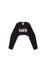 FELPA NERA SWAETSHIRT CROP SANT Aniye By
