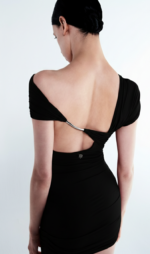 ABITO CORTO ADERENTE NERO MINI DRESS RIA Aniye By