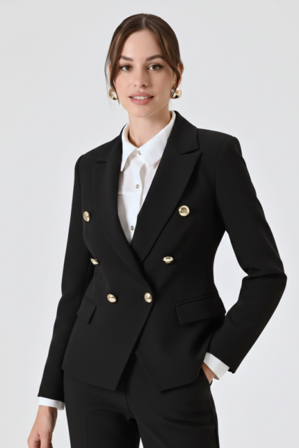 BLAZER DOPPIOPETTO NERO Rinascimento