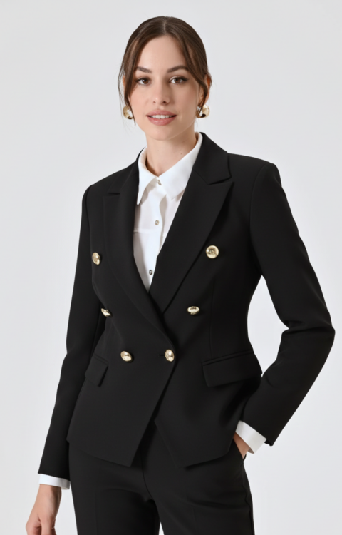 BLAZER DOPPIOPETTO NERO Rinascimento