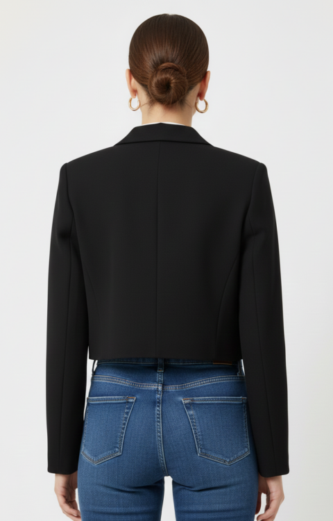 GIACCA BLAZER CROP NERO Rinascimento
