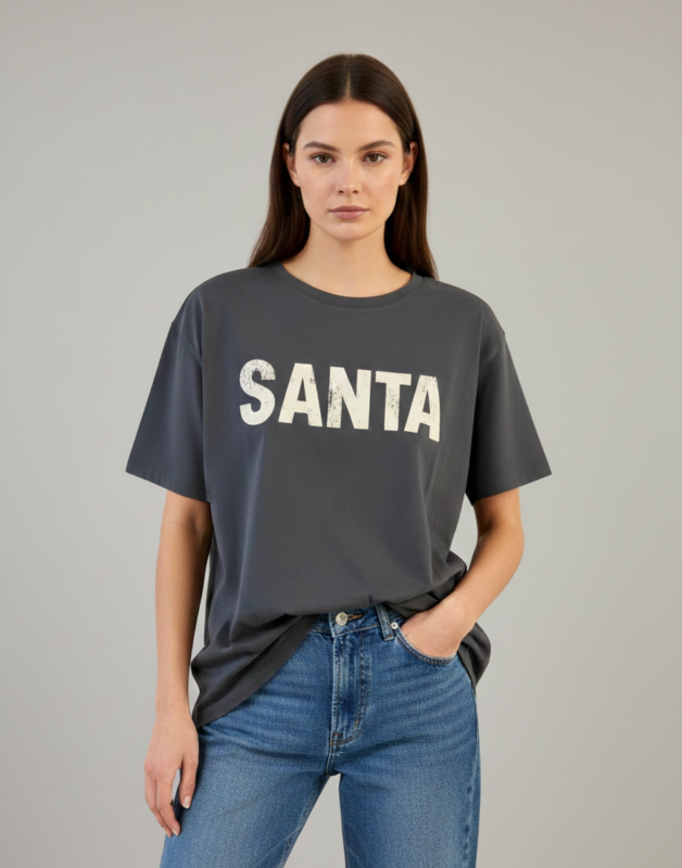 T-SHIRT SANTA OVER ANTRACITE Aniye By