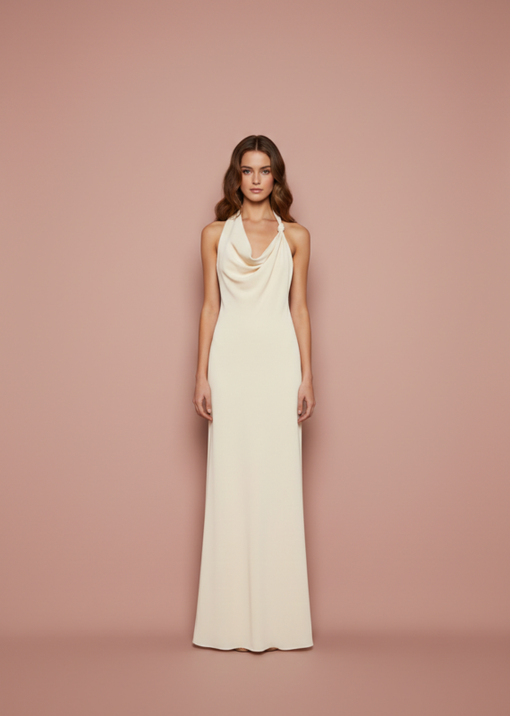 ABITO LUNGO AVORIO KNOT DRESS NORA Aniye By