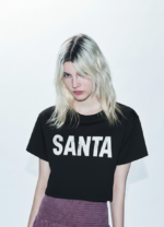 T-SHIRT NERA CROP TOP SANTA Aniye By
