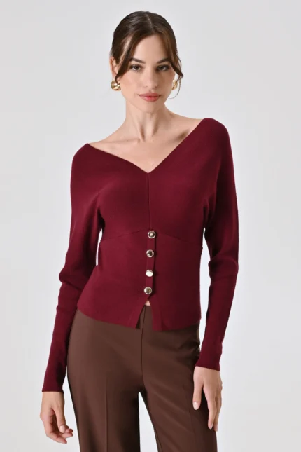 MAGLIA PULL BORDEAUX Rinascimento