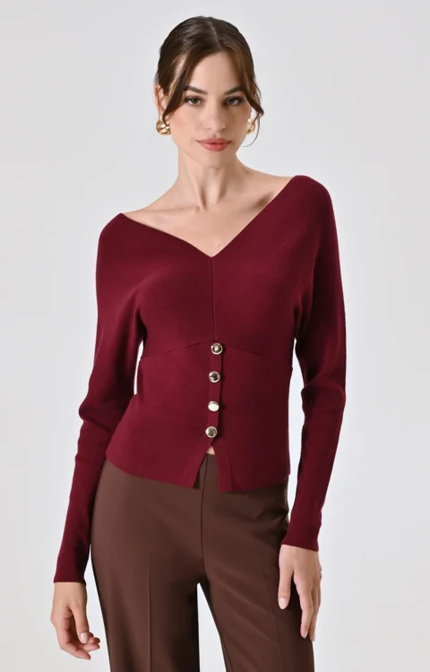 MAGLIA PULL BORDEAUX Rinascimento