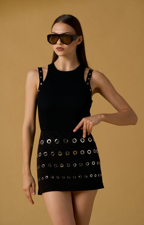 CANOTTA TOP ANELLI NERO No Secrets