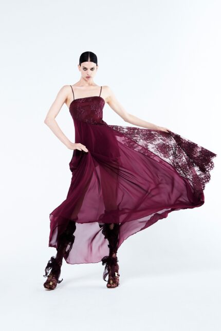 ABITO LUNGO PIZZO MALVA LONG DRESS NOA Aniye By