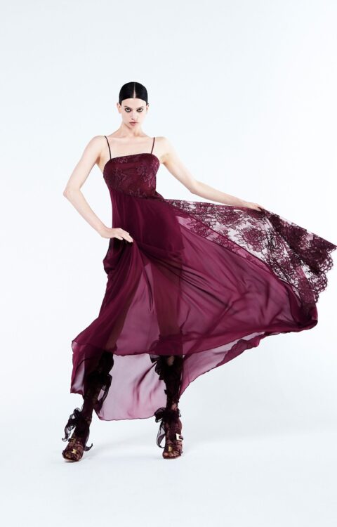 ABITO LUNGO PIZZO MALVA LONG DRESS NOA Aniye By