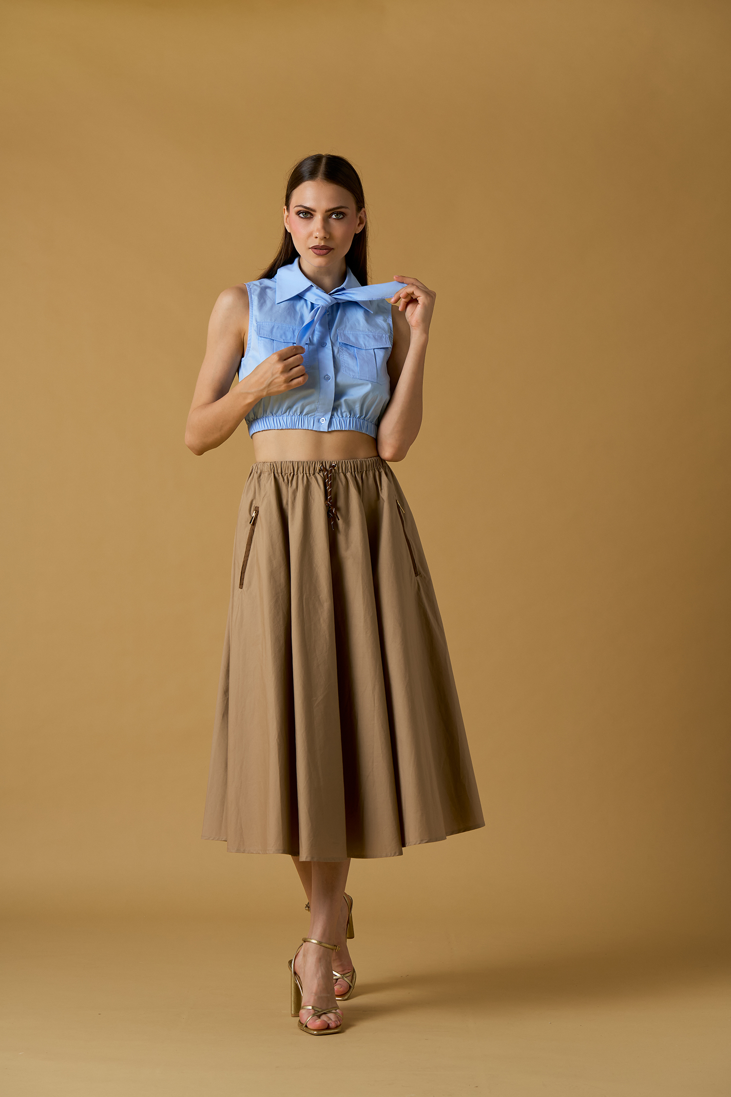 CAMICIA CROP AZZURRA No Secrets CAMICIA CROP AZZURRA No Secrets