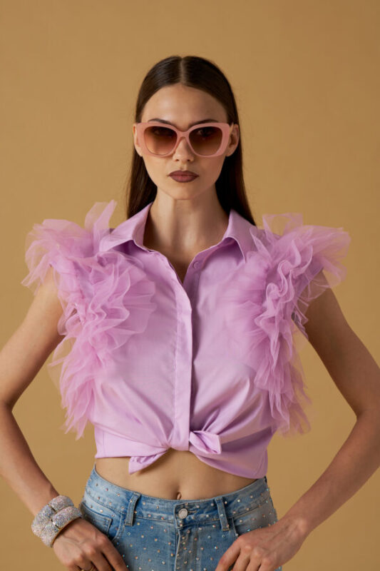 CAMICIA VOLANT LILLA No Secrets