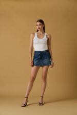 CANOTTA TOP STRASS BIANCA No Secrets