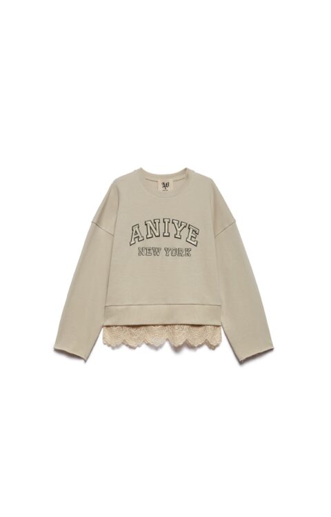 FELPA BEIGE OVER SWATSHIRT LACE URBAN Aniye By