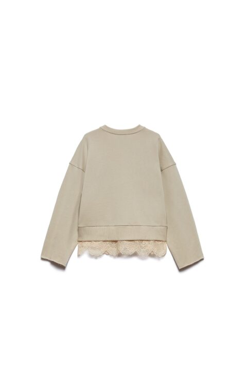 FELPA BEIGE OVER SWATSHIRT LACE URBAN Aniye By