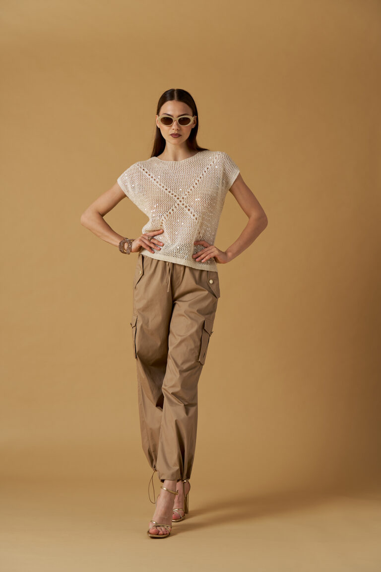 MAGLIA A RETE AVORIO No Secrets