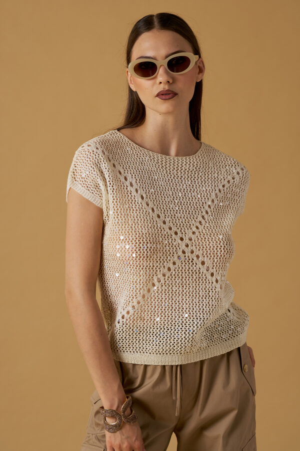 MAGLIA A RETE AVORIO No Secrets