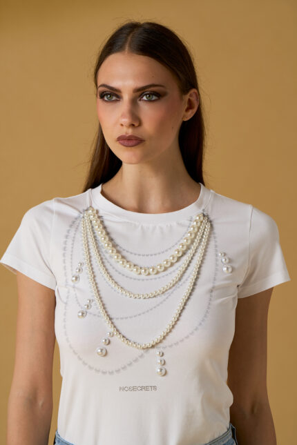 T-SHIRT BIANCA PERLE No Secrets