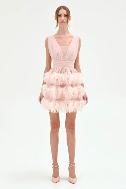 ABITO CORTO IN TULLE ROSA CIPRIA Rinascimento