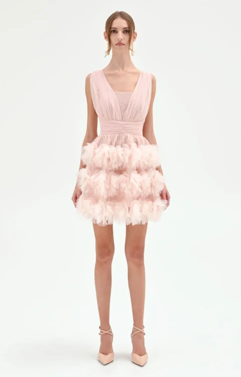 ABITO CORTO IN TULLE ROSA CIPRIA Rinascimento