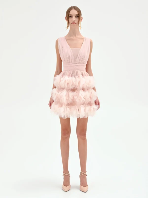 ABITO CORTO IN TULLE ROSA CIPRIA Rinascimento