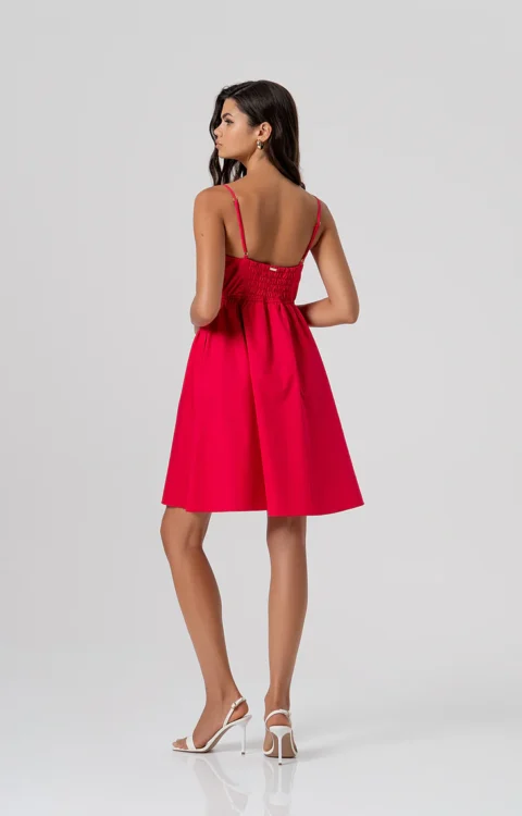 ABITO CORTO ROSSO FRAGOLA RICAMI Fracomina