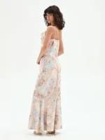 ABITO LUNGO IN RASO FLOREALE Rinascimento