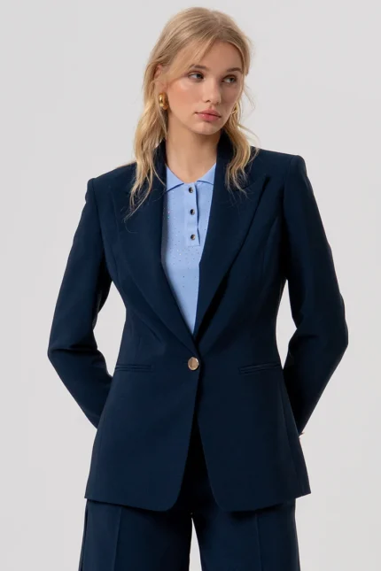 BLAZER MONOPETTO BLU Fracomina