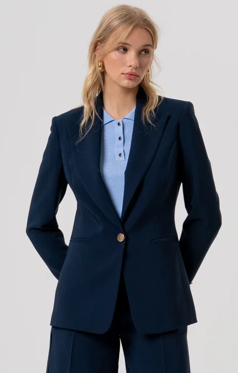 BLAZER MONOPETTO BLU Fracomina