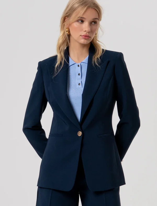 BLAZER MONOPETTO BLU Fracomina
